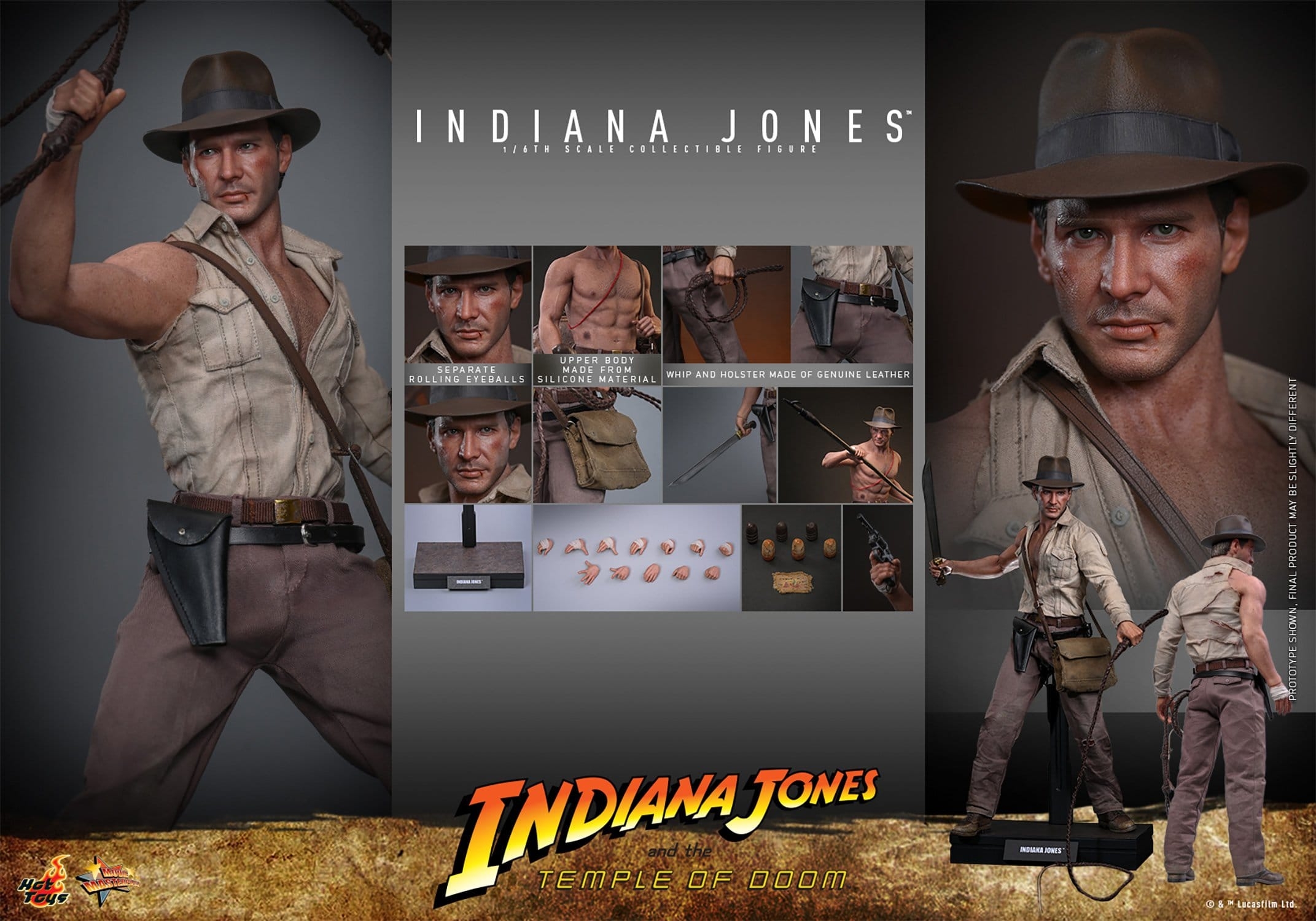 Indiana Jones by Hot Toys Collector version - MMS860 - Indiana Jones and the temple of doom 1/6 scale action figure