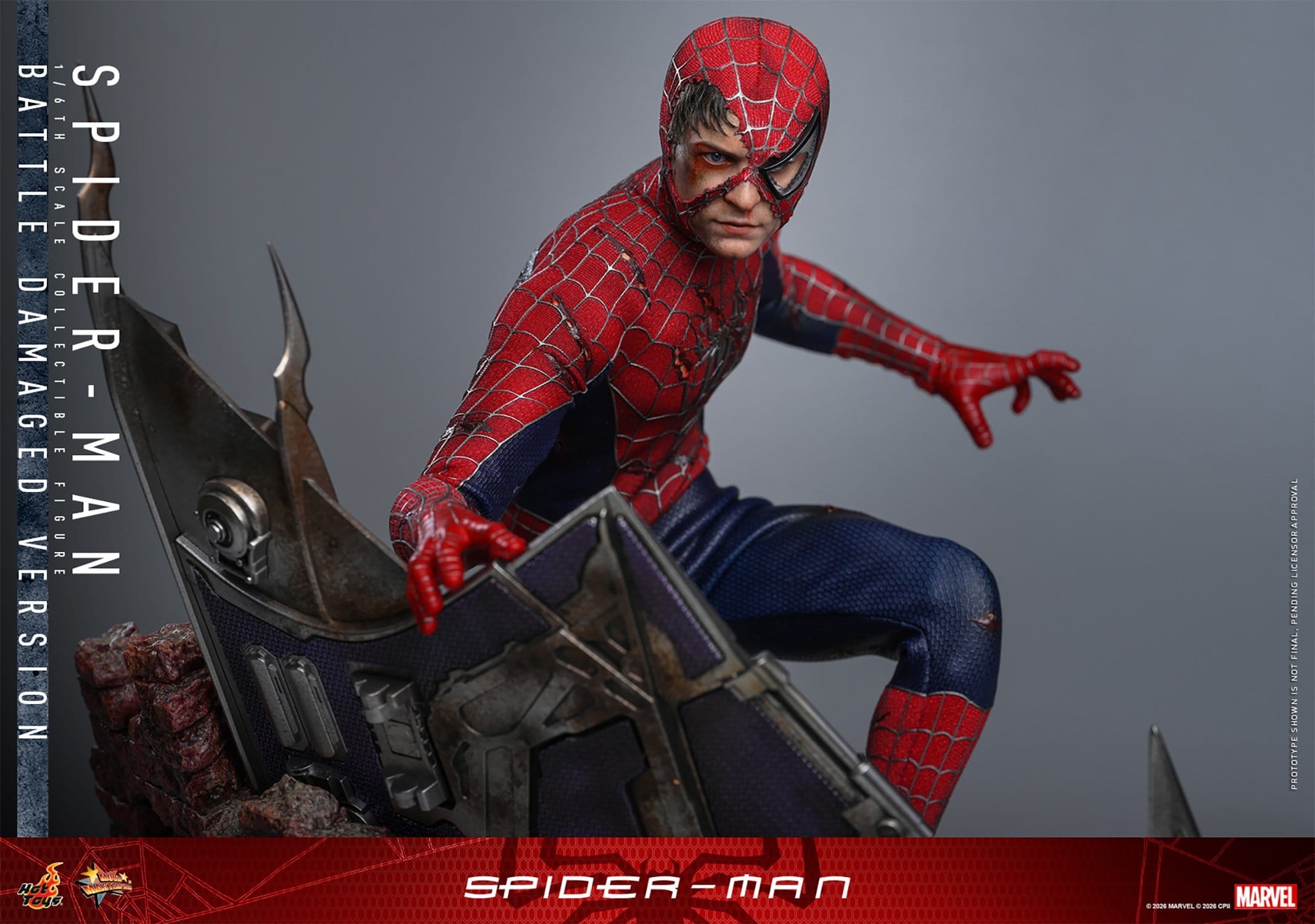 Spider-Man (Battle Damaged) par Hot Toys - figurine 1/6 de 30 cm - MMS859