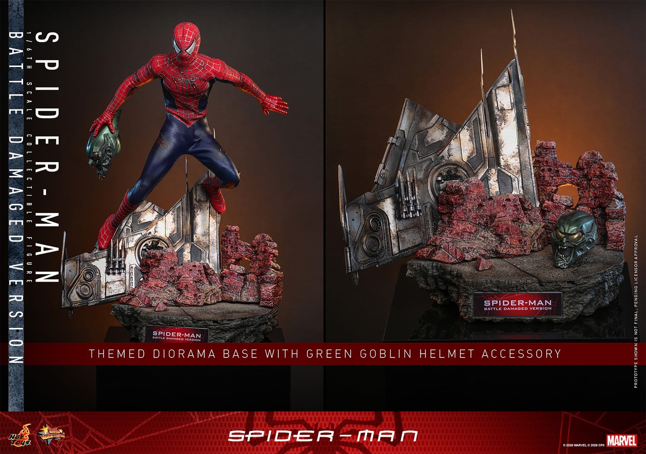 Spider-Man (Battle Damaged) by Hot Toys - MMS859 - Spider-Man 1/6 scale action figure