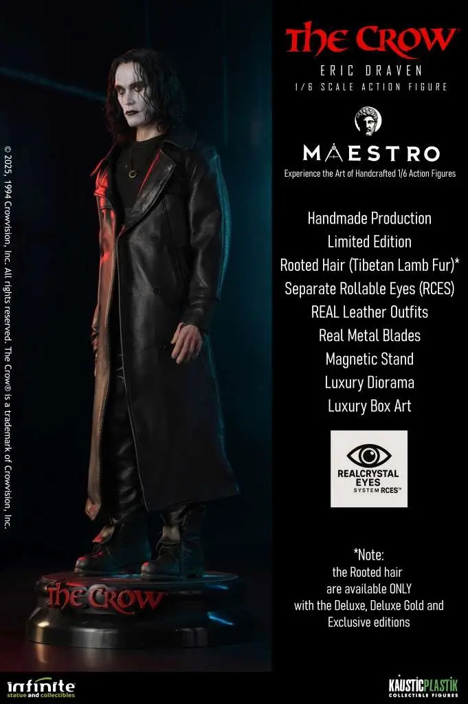 Eric Draven Maestro deluxe gold par Infinite Statue - figurine 1/6 The Crow de 30 cm