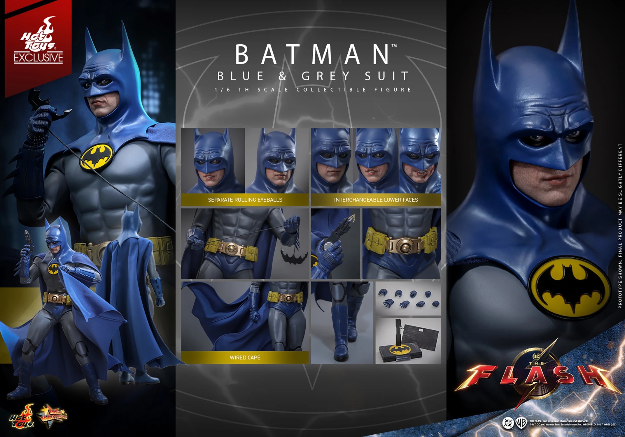 Batman (Blue and Grey Suit) by Hot Toys - MMS834 - The Flash 1/6 scale action figure