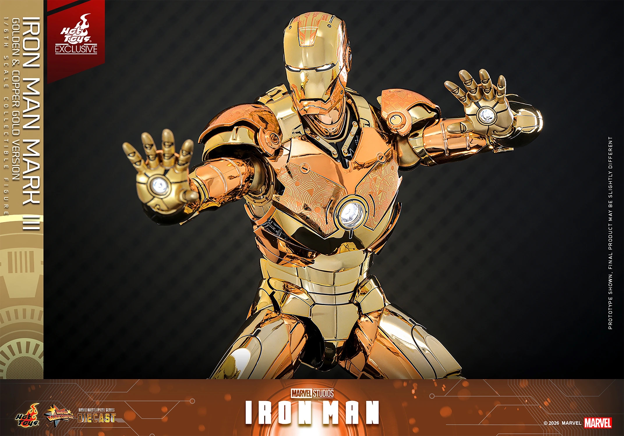Iron Man Mark III (Golden and Copper Gold version) by Hot Toys - MMS848D78 - Marvel 1/6 scale action figure