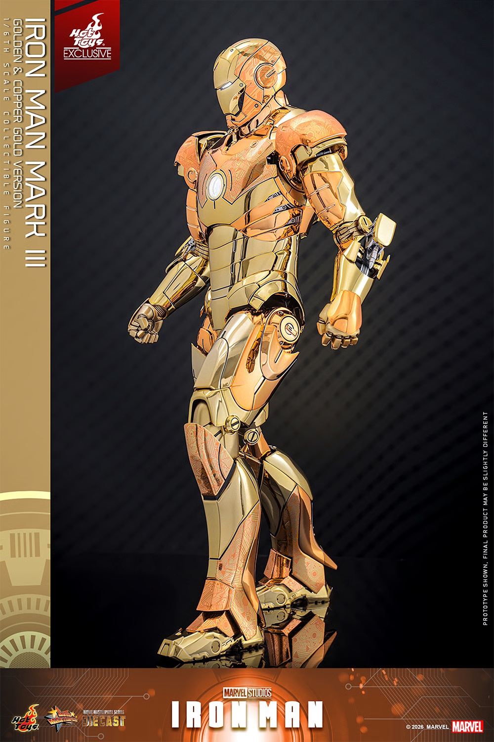 Iron Man Mark III (Golden and Copper Gold version) par Hot Toys - MMS848D78 - figurine 1/6 Marvel de 33 cm