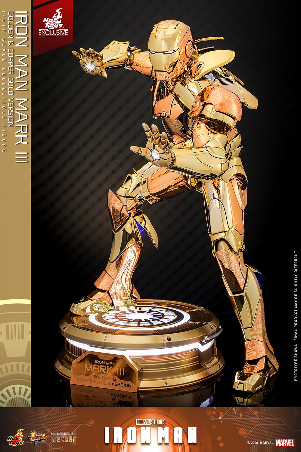 Iron Man Mark III (Golden and Copper Gold version) par Hot Toys - MMS848D78 - figurine 1/6 Marvel de 33 cm