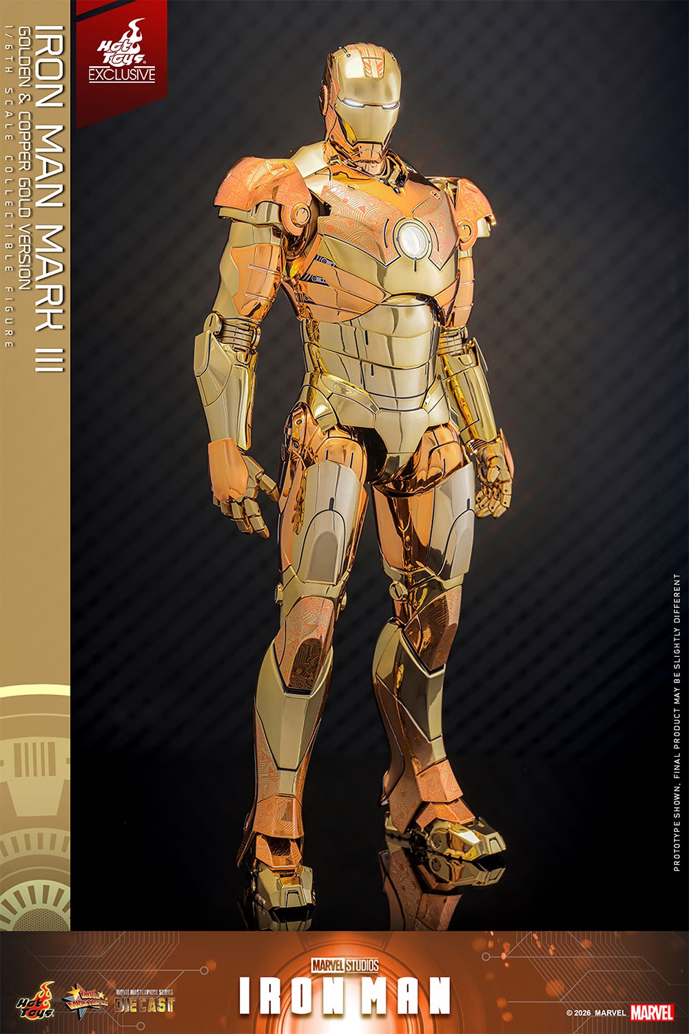 Iron Man Mark III (Golden and Copper Gold version) par Hot Toys - MMS848D78 - figurine 1/6 Marvel de 33 cm