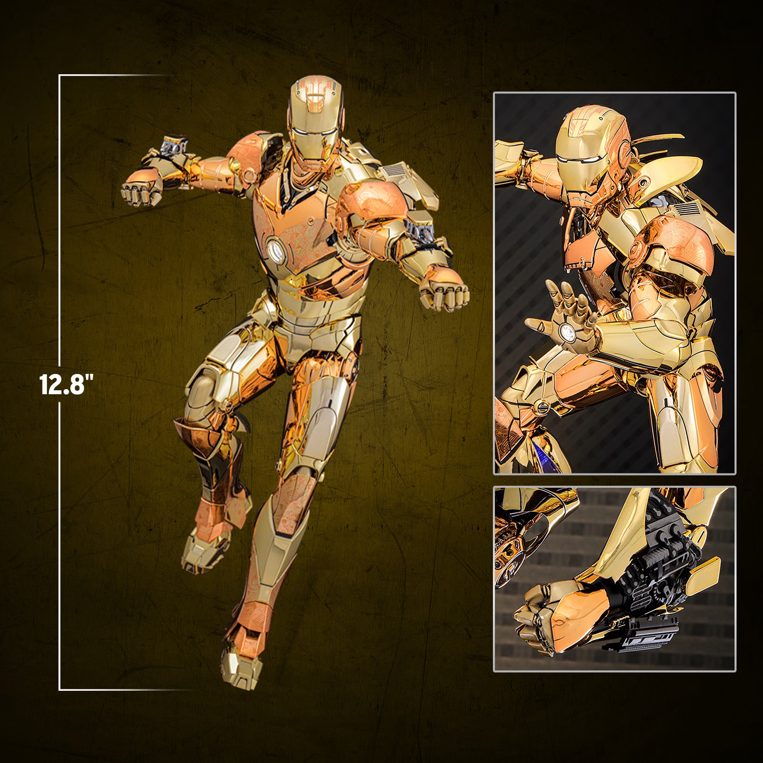 Iron Man Mark III (Golden and Copper Gold version) par Hot Toys - MMS848D78 - figurine 1/6 Marvel de 33 cm