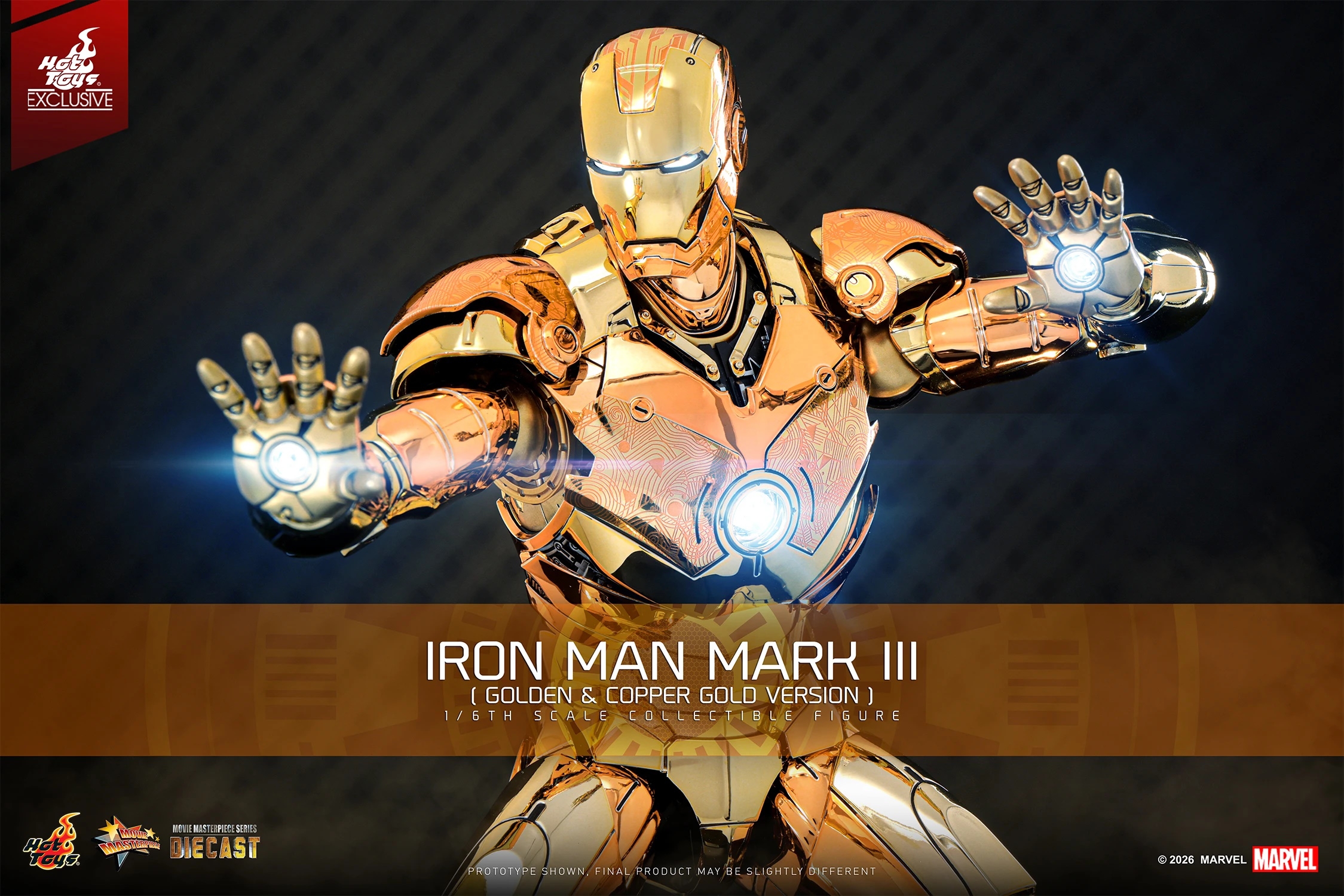 Iron Man Mark III (Golden and Copper Gold version) by Hot Toys - MMS848D78 - Marvel 1/6 scale action figure