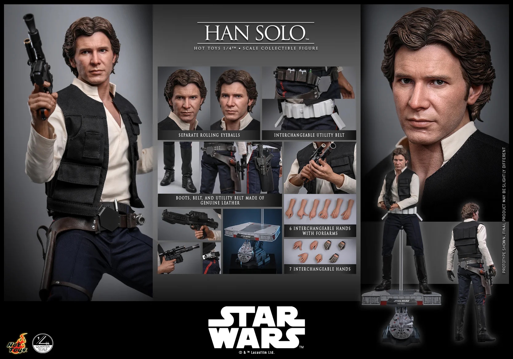 Han Solo by Hot Toys - QS026 - Star Wars Episode IV : A New Hope 1/4 scale action figure