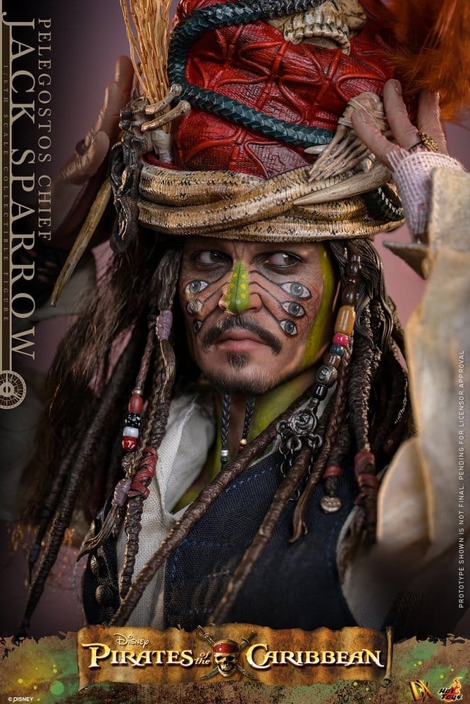Jack Sparrow (Pelegostos Chief) par Hot Toys - figurine 1/6 Pirates Des Caraibes : Le Secret Du Coffre Maudit de 30 cm - DX48