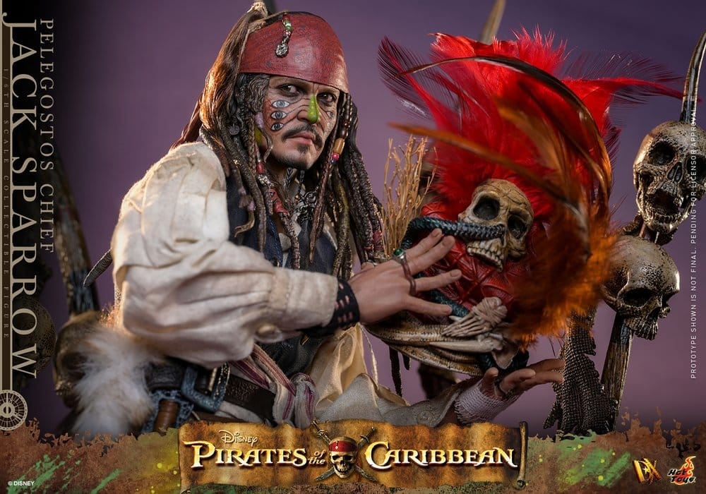 Jack Sparrow (Pelegostos Chief) par Hot Toys - figurine 1/6 Pirates Des Caraibes : Le Secret Du Coffre Maudit de 30 cm - DX48