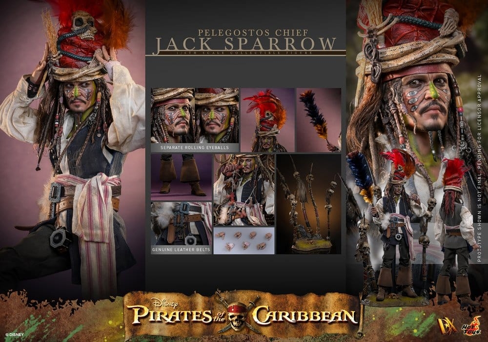 Jack Sparrow (Pelegostos Chief) von Hot Toys - DX48 - Pirates of the Caribbean: Dead Man's Chest 1/6 Maßstab Actionfigur
