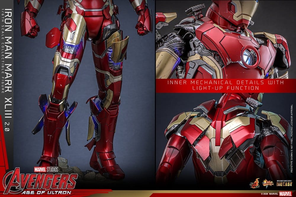 Iron Man Mark XLIII (2.0) collector par Hot Toys - figurine 1/6 Avengers : Age Of Ultron de 32 cm - MMS865D80