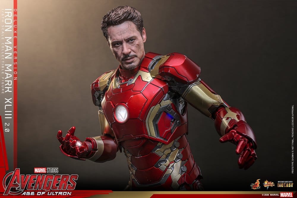 Iron Man Mark XLIII (2.0) deluxe par Hot Toys - figurine 1/6 Avengers : Age Of Ultron de 32 cm - MMS866D81