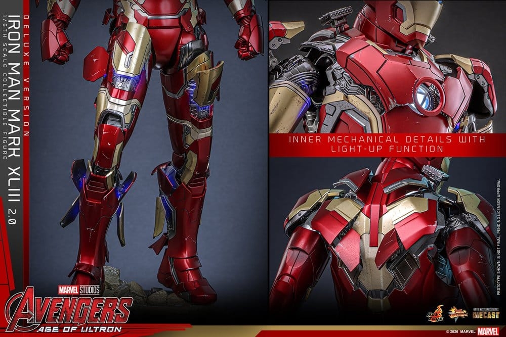 Iron Man Mark XLIII (2.0) deluxe par Hot Toys - figurine 1/6 Avengers : Age Of Ultron de 32 cm - MMS866D81