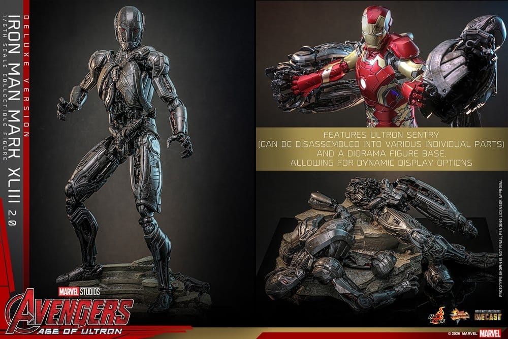 Iron Man Mark XLIII (2.0) deluxe par Hot Toys - figurine 1/6 Avengers : Age Of Ultron de 32 cm - MMS866D81