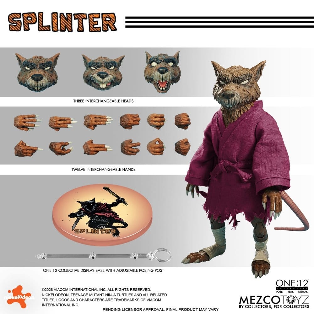 Splinter One:12 par Mezco - figurine 1/12 Tortues Ninja de 17 cm