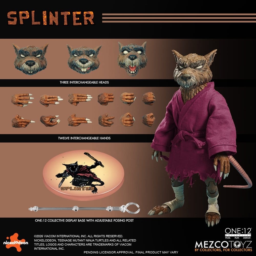 Splinter One:12 van Mezco - Teenage Mutant Ninja Turtles 1/12 schaal actiefiguur