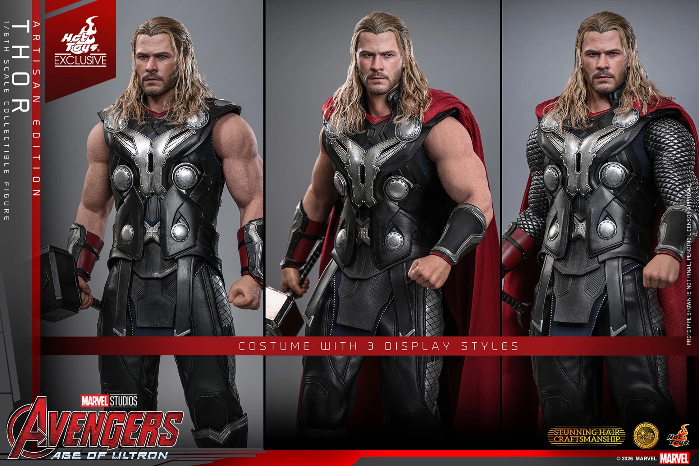 Thor van Hot Toys Artisan Edition version - MMS867AE - Avengers : Age Of Ultron 1/6 schaal actiefiguur