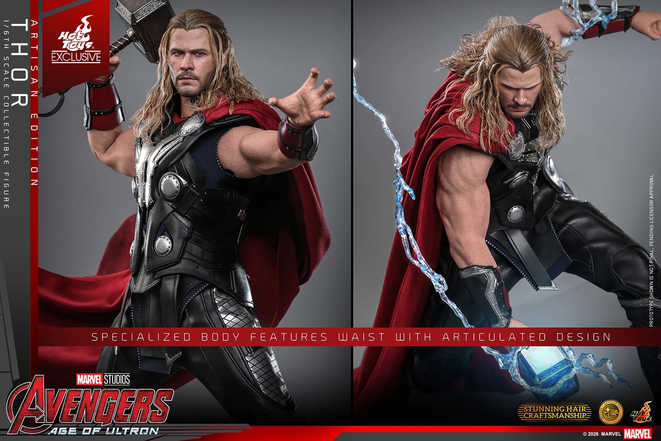 Thor van Hot Toys Artisan Edition version - MMS867AE - Avengers : Age Of Ultron 1/6 schaal actiefiguur