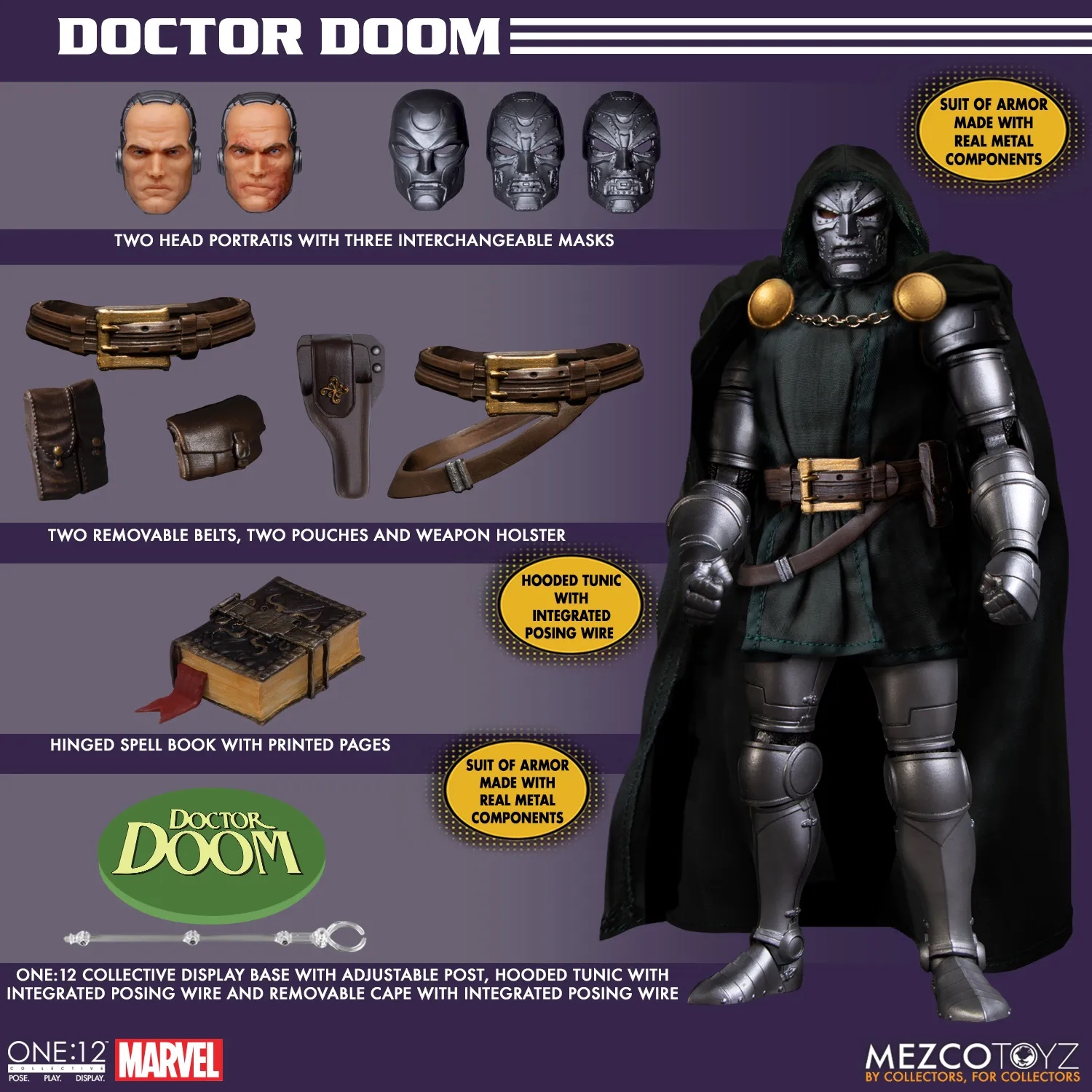 Doctor Doom One:12 by Mezco - Marvel 1/12 scale action figure