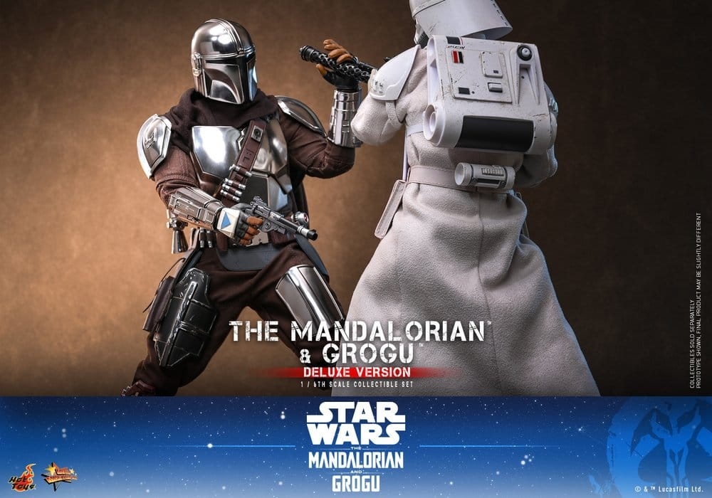 The Mandalorian and Grogu van Hot Toys deluxe version - MMS872 - Star Wars 1/6 schaal actiefiguren