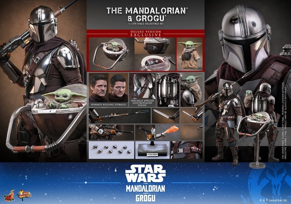 The Mandalorian and Grogu von Hot Toys deluxe version - MMS872 - Star Wars 1/6 Maßstab Actionfiguren