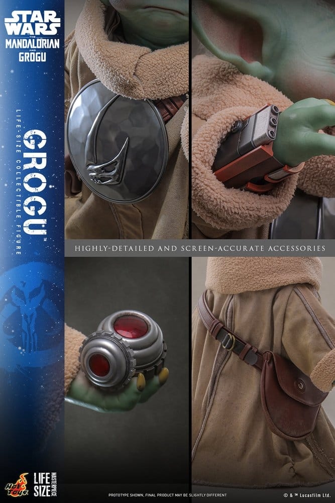 Grogu van Hot Toys - LMS016 - Star Wars : The Mandalorian and Grogu 1/1 schaal actiefiguur