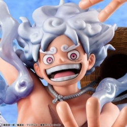 Monkey D Luffy (Gear 5) Portrait of Pirates POP Evolutionary History par Megahouse - figurine One Piece de 26 cm