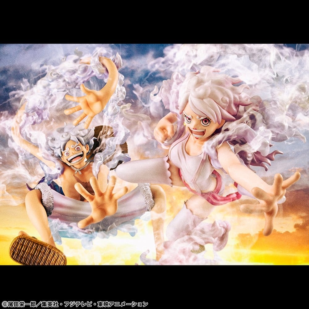 Monkey D Luffy (Gear 5) Portrait of Pirates POP Evolutionary History par Megahouse - figurine One Piece de 26 cm