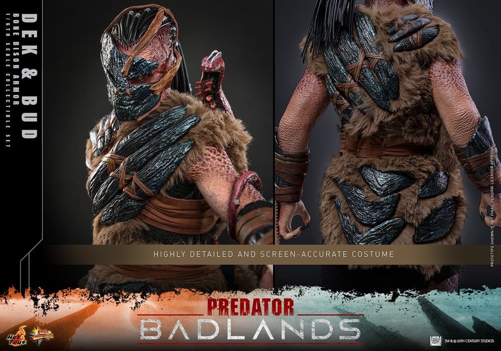 Dek and Bud (Bone Bison Armor) by Hot Toys - Predator: Badlands 1/6 scale action figures
