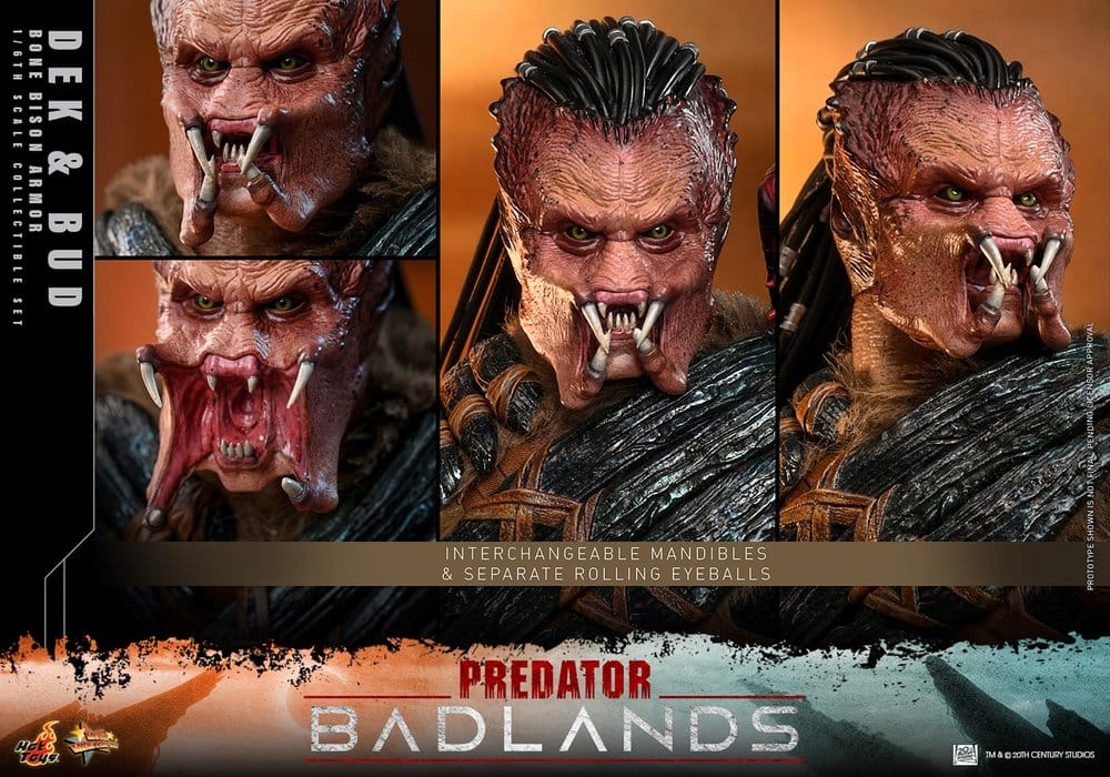 Dek and Bud (Bone Bison Armor) by Hot Toys - Predator: Badlands 1/6 scale action figures
