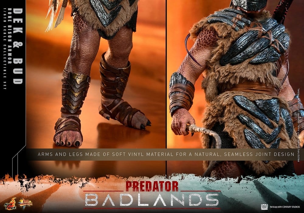 Dek and Bud (Bone Bison Armor) by Hot Toys - Predator: Badlands 1/6 scale action figures