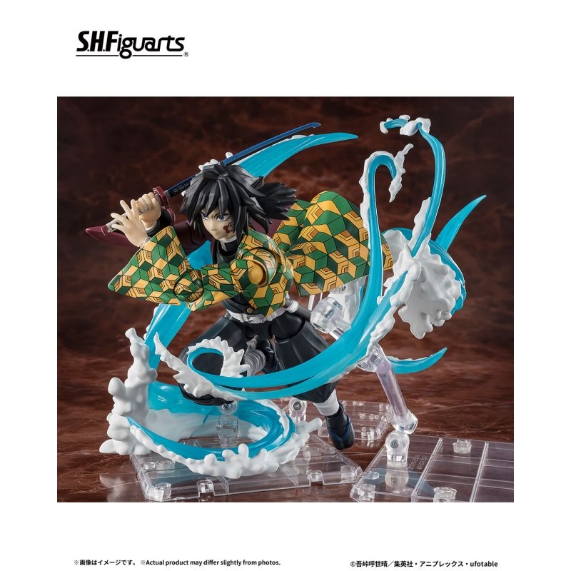 Tanjiro Kamado and Giyu Tomioka Water Breathing Effect Parts SH Figuarts by Tamashii Nations - Demon Slayer