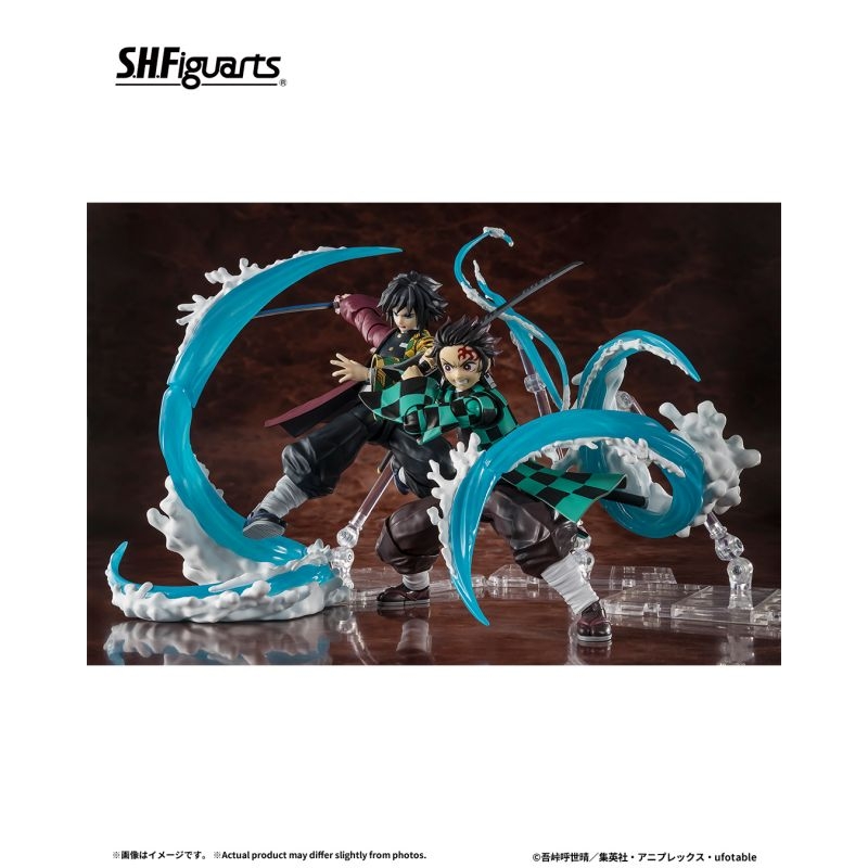 Tanjiro Kamado and Giyu Tomioka Water Breathing Effect Parts SH Figuarts von Tamashii Nations - Demon Slayer