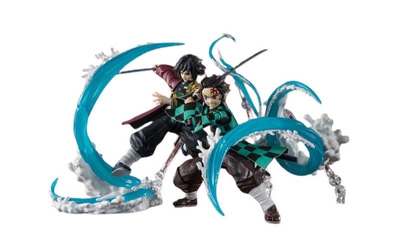 Tanjiro Kamado and Giyu Tomioka Water Breathing Effect Parts SH Figuarts von Tamashii Nations - Demon Slayer