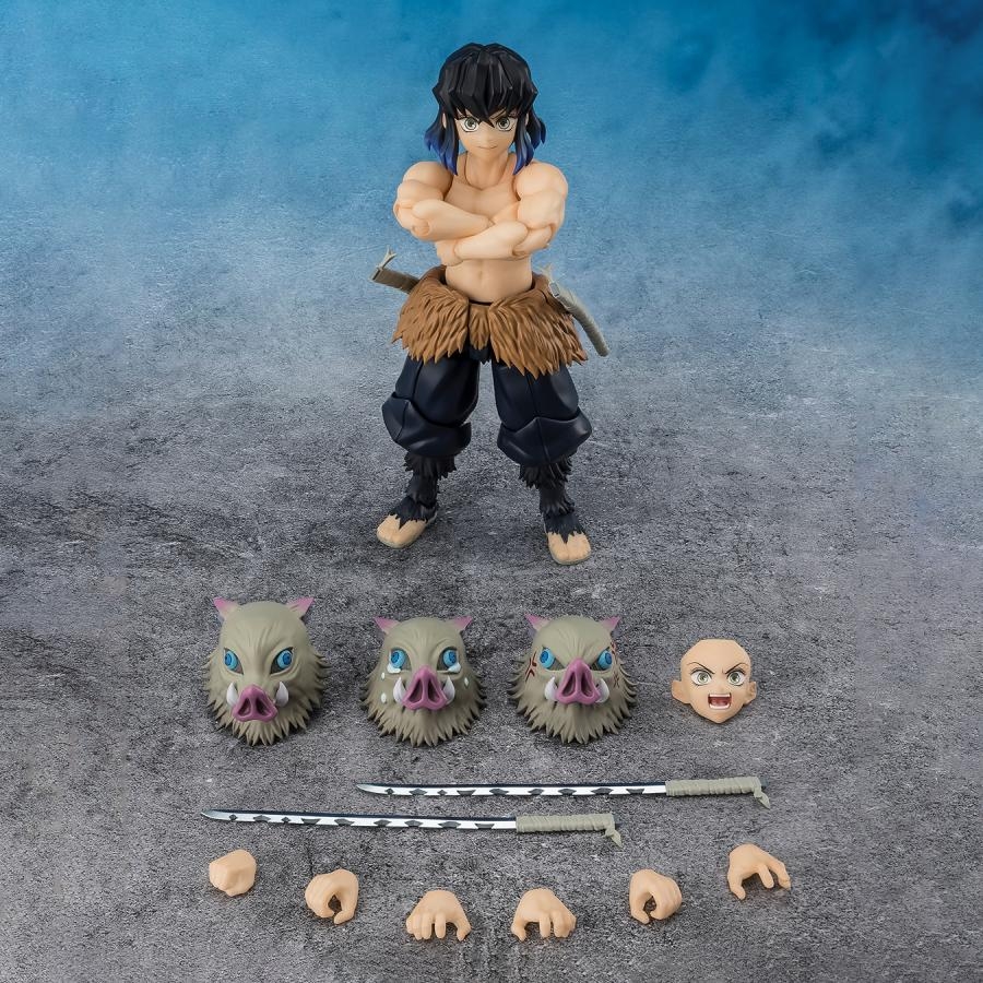 Inosuke Hashibira SH Figuarts par Bandai Tamashii Nations - figurine Demon Slayer: Kimetsu no Yaiba de 14 cm