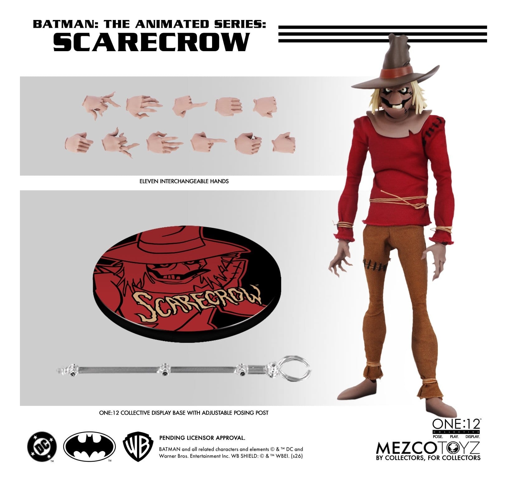 Scarecrow One:12 par Mezco - figurine 1/12 Batman Animated de 17 cm