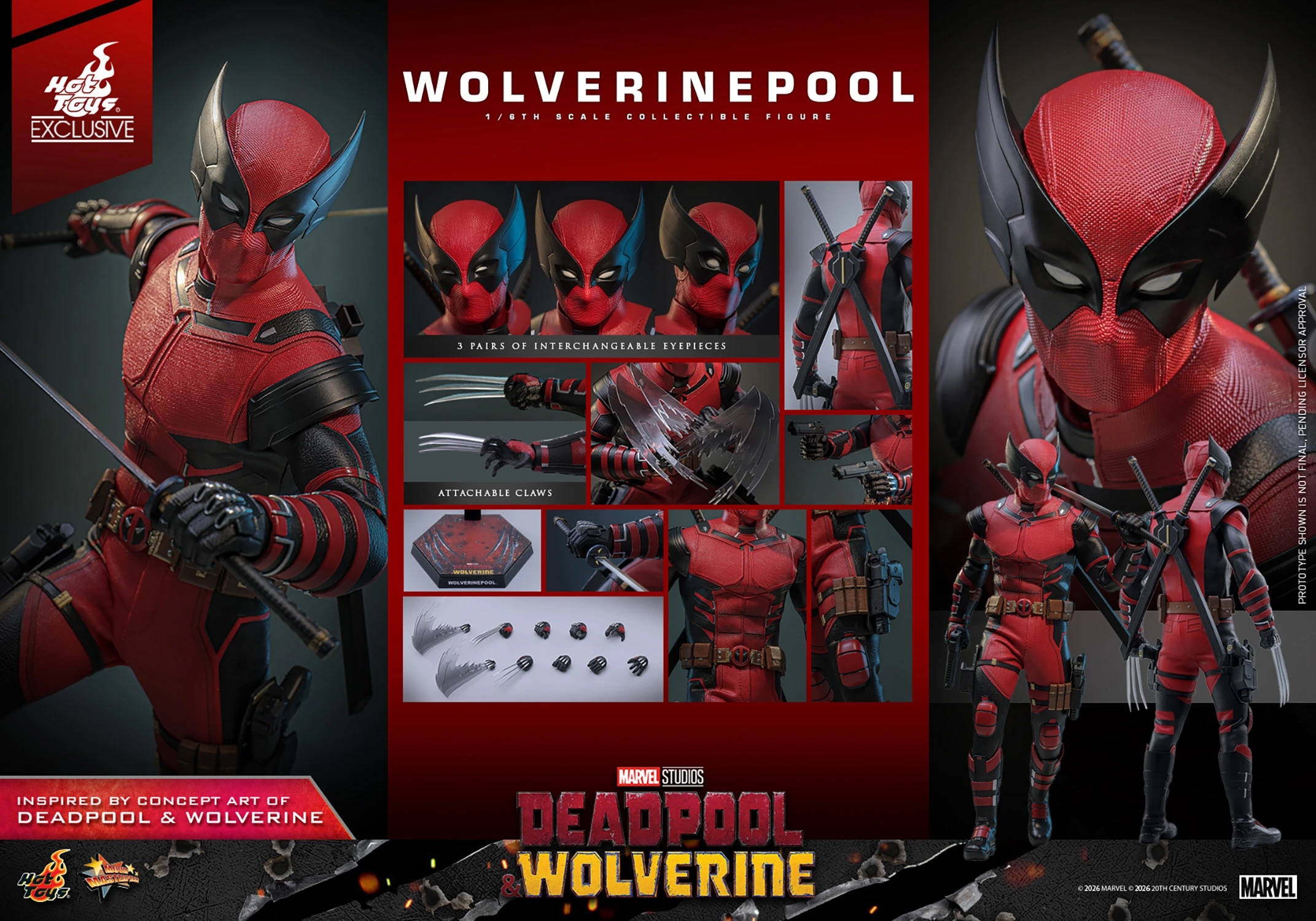 Wolverinepool von Hot Toys Exclusive version - MMS857 - Deadpool and Wolverine 1/6 Maßstab Actionfigur