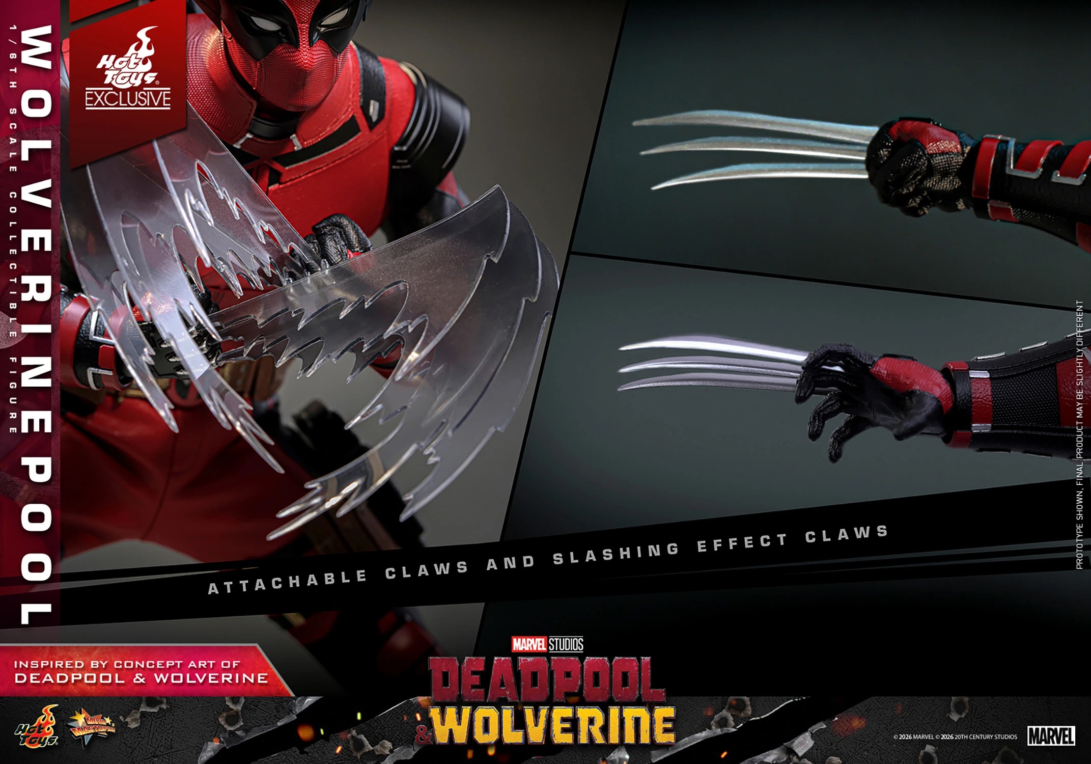 Wolverinepool Exclusive par Hot Toys - MMS857 - figurine 1/6 Deadpool and Wolverine de 31 cm