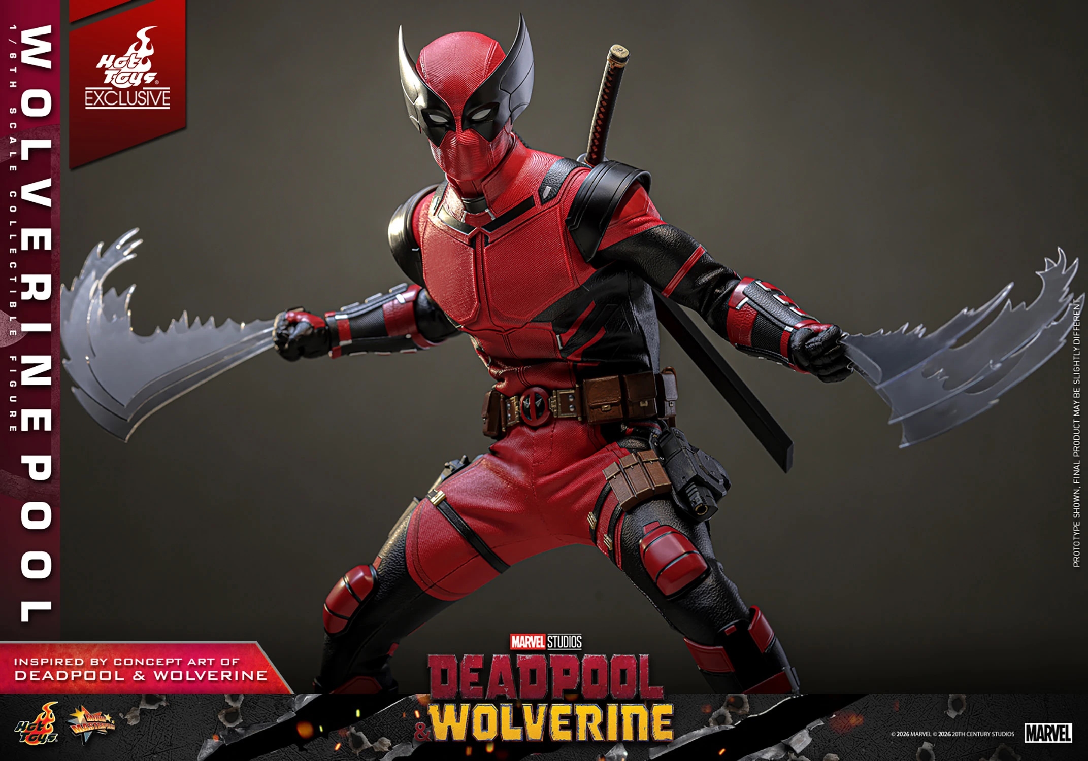 Wolverinepool Exclusive par Hot Toys - MMS857 - figurine 1/6 Deadpool and Wolverine de 31 cm