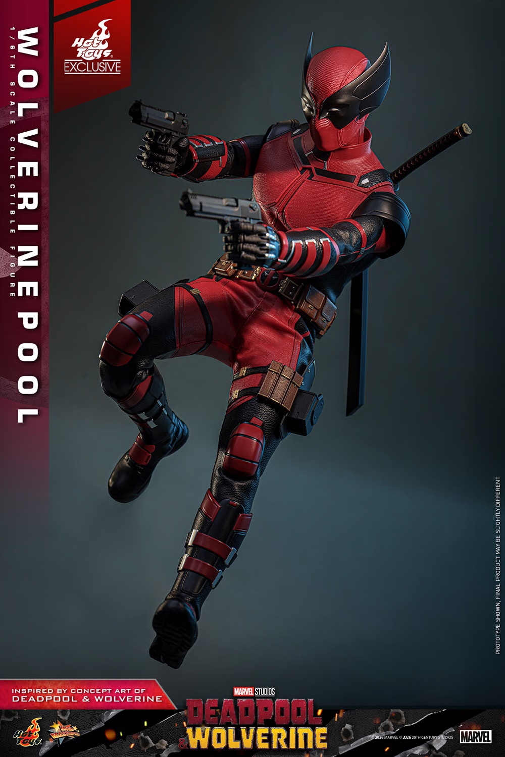 Wolverinepool Exclusive par Hot Toys - MMS857 - figurine 1/6 Deadpool and Wolverine de 31 cm