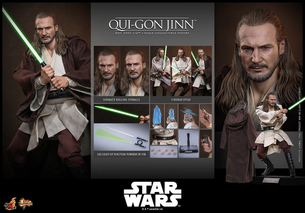 Qui-Gon Jinn van Hot Toys Collector version - MMS880 - Star Wars Episode I : The Phantom Menace 1/6 schaal actiefiguur