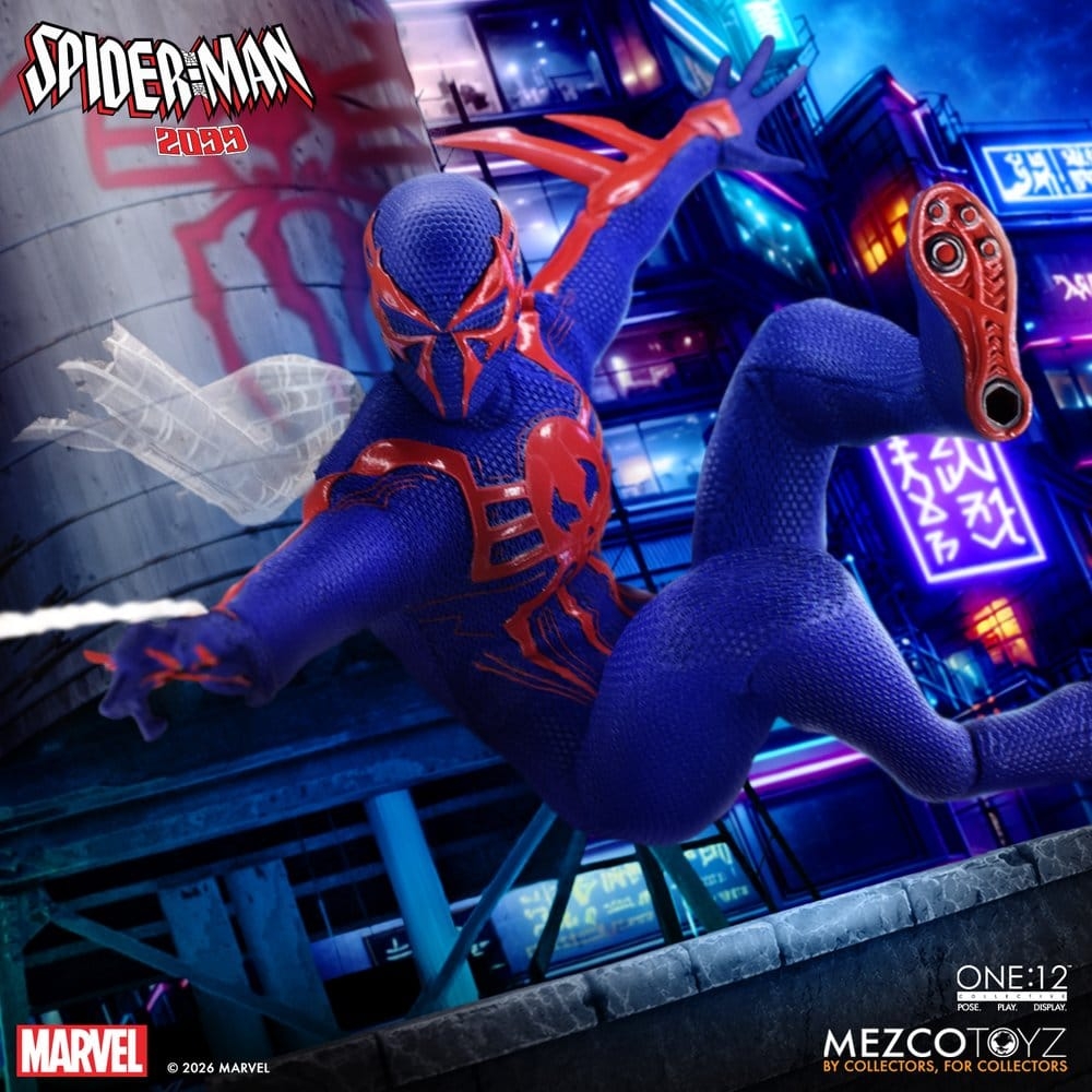 Spider-Man 2099 One:12 Collective di Mezco - action figure Marvel in scala 1/12