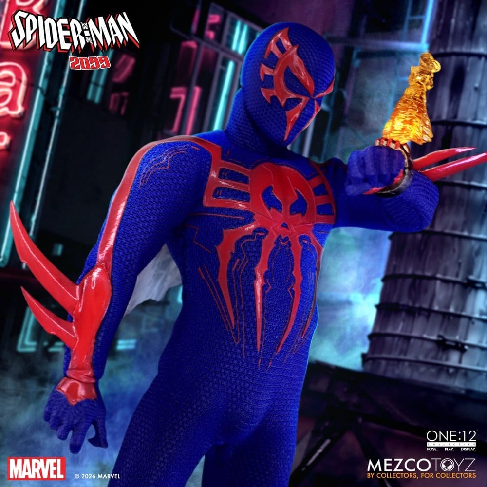 Spider-Man 2099 One:12 Collective par Mezco - figurine 1/12 Marvel de 17 cm