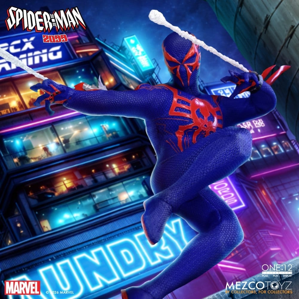 Spider-Man 2099 One:12 Collective van Mezco - Marvel 1/12 schaal actiefiguur