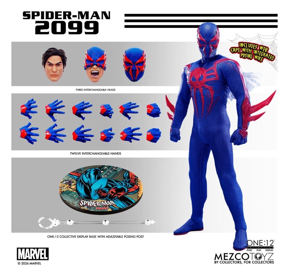 Spider-Man 2099 One:12 Collective van Mezco - Marvel 1/12 schaal actiefiguur