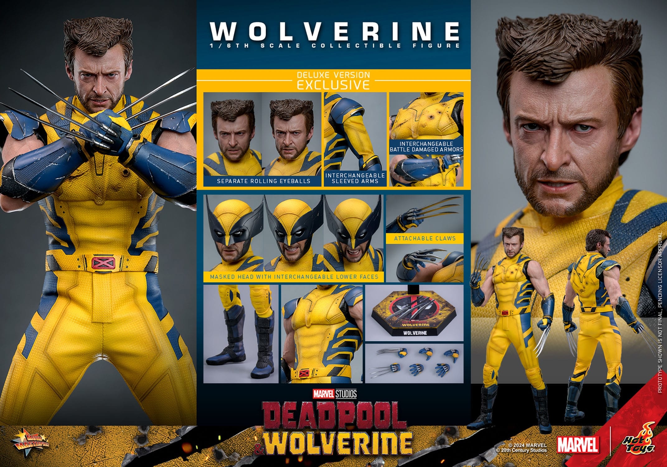 Wolverine Hot Toys MMS754 Movie Masterpiece deluxe figurine 1/6 (Deadpool and Wolverine)