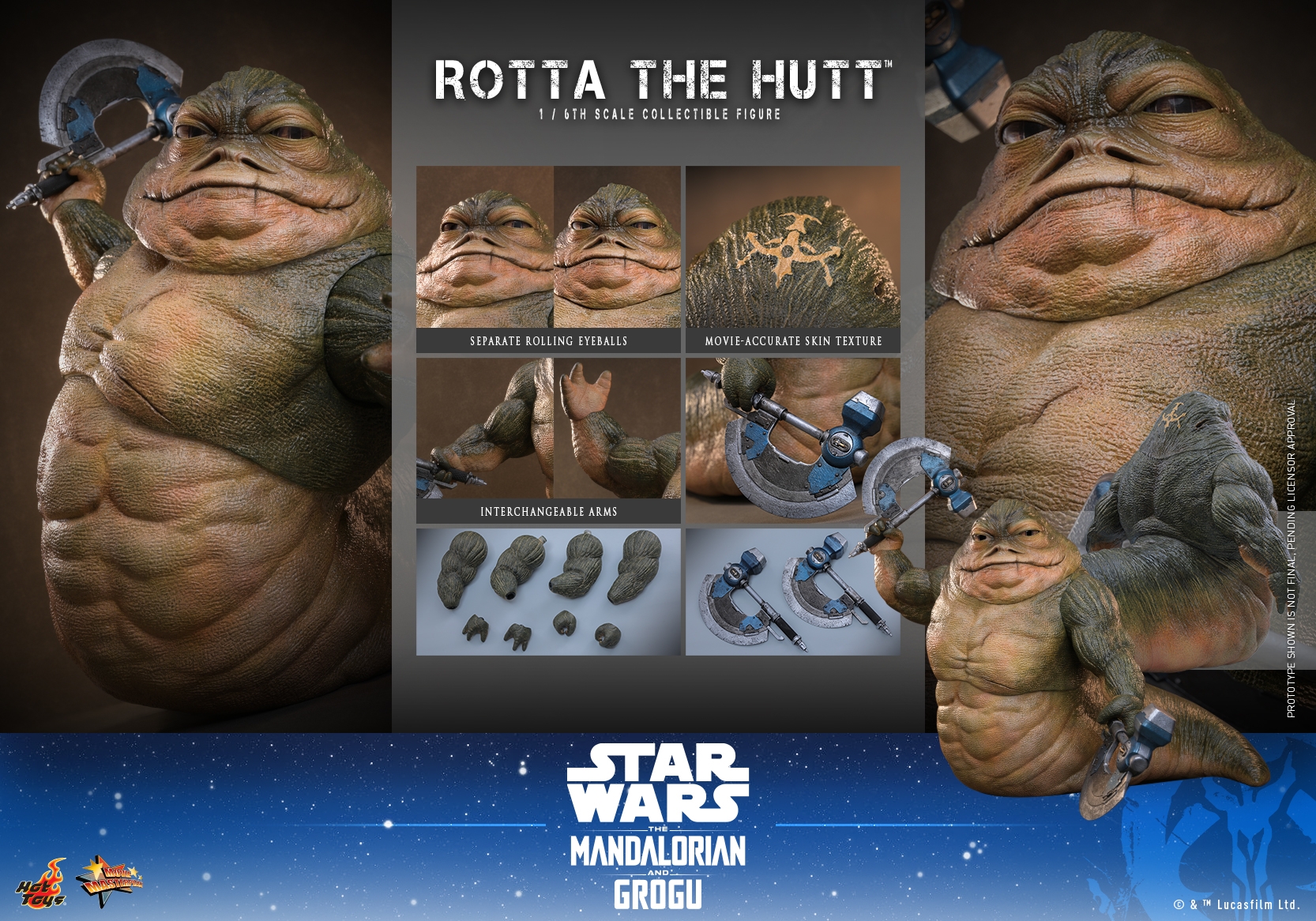 Rotta The Hutt di Hot Toys - MMS885 - action figure Star Wars: The Mandalorian and Grogu in scala 1/6