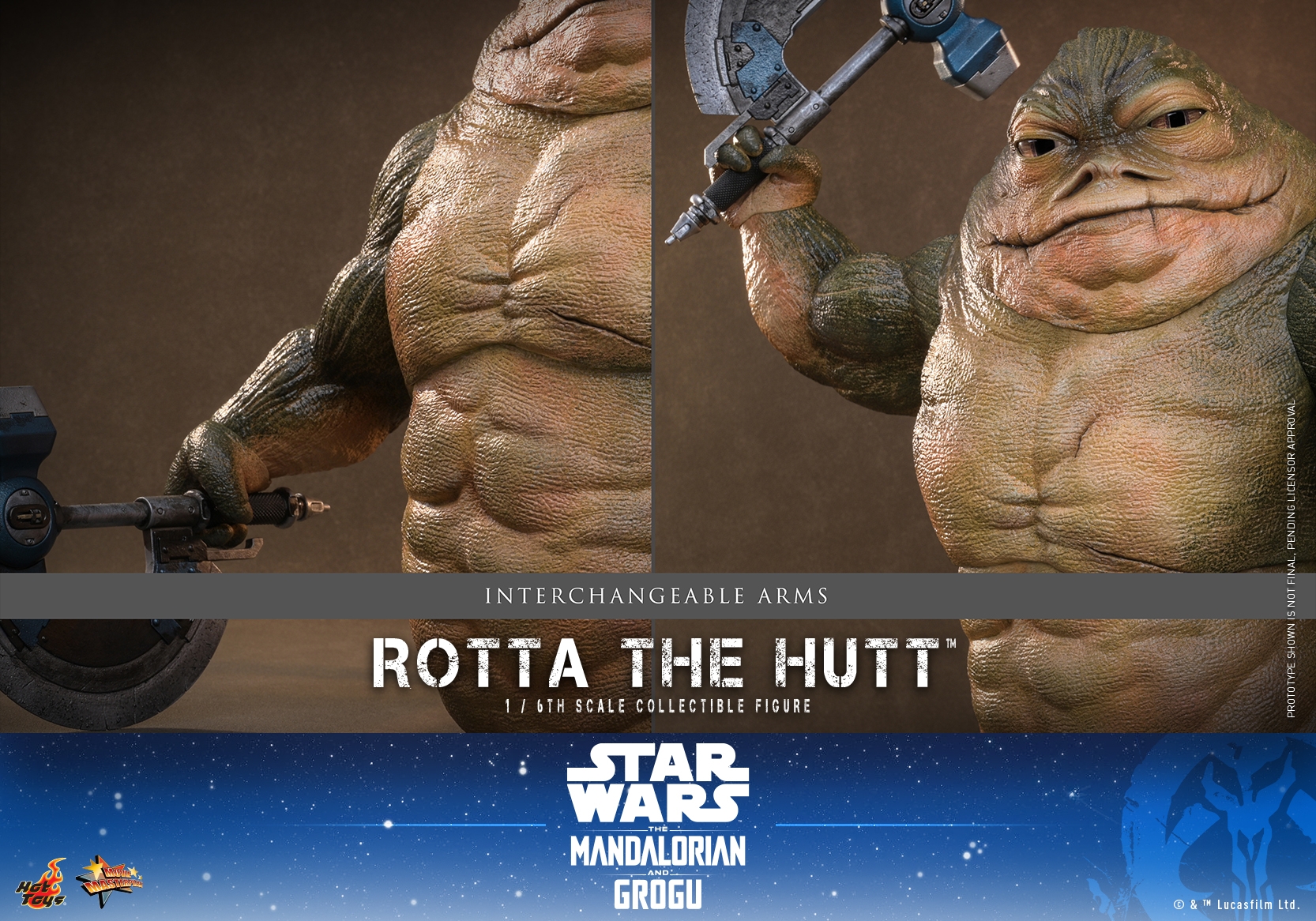 Rotta The Hutt di Hot Toys - MMS885 - action figure Star Wars: The Mandalorian and Grogu in scala 1/6