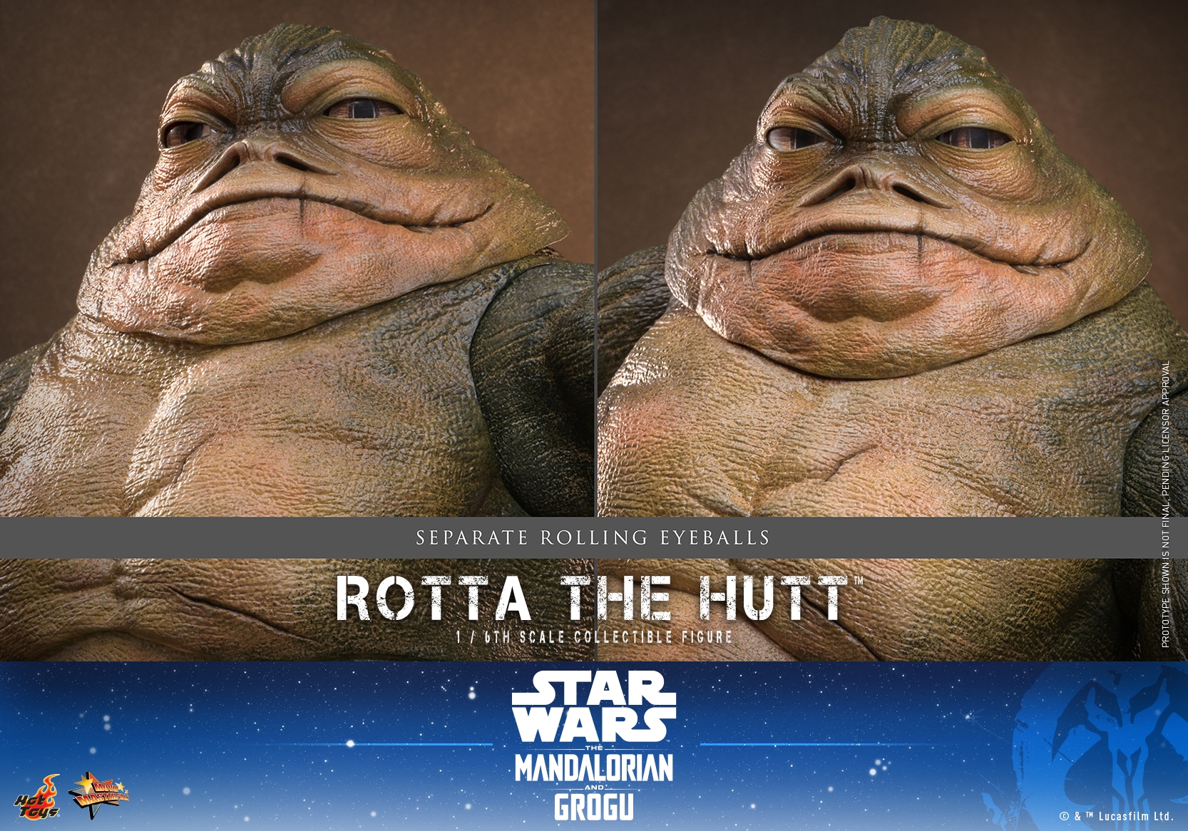 Rotta The Hutt de Hot Toys - MMS885 - figura de acción Star Wars: The Mandalorian and Grogu a escala 1/6
